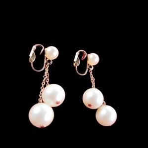 Vtg Clip On Dangle Earrings